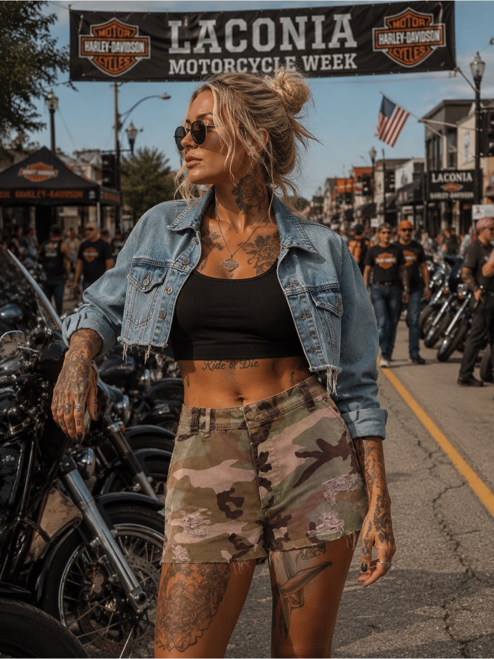Vintage FURST OF A KIND Distressed Camouflage Shorts